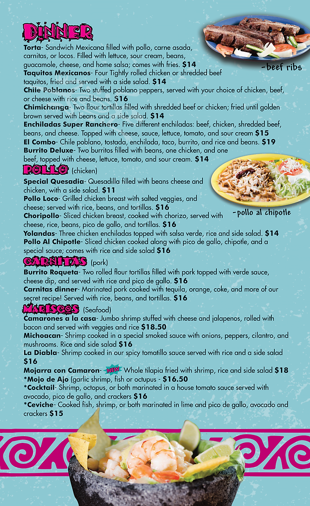 MENU Fajita Grill Maine